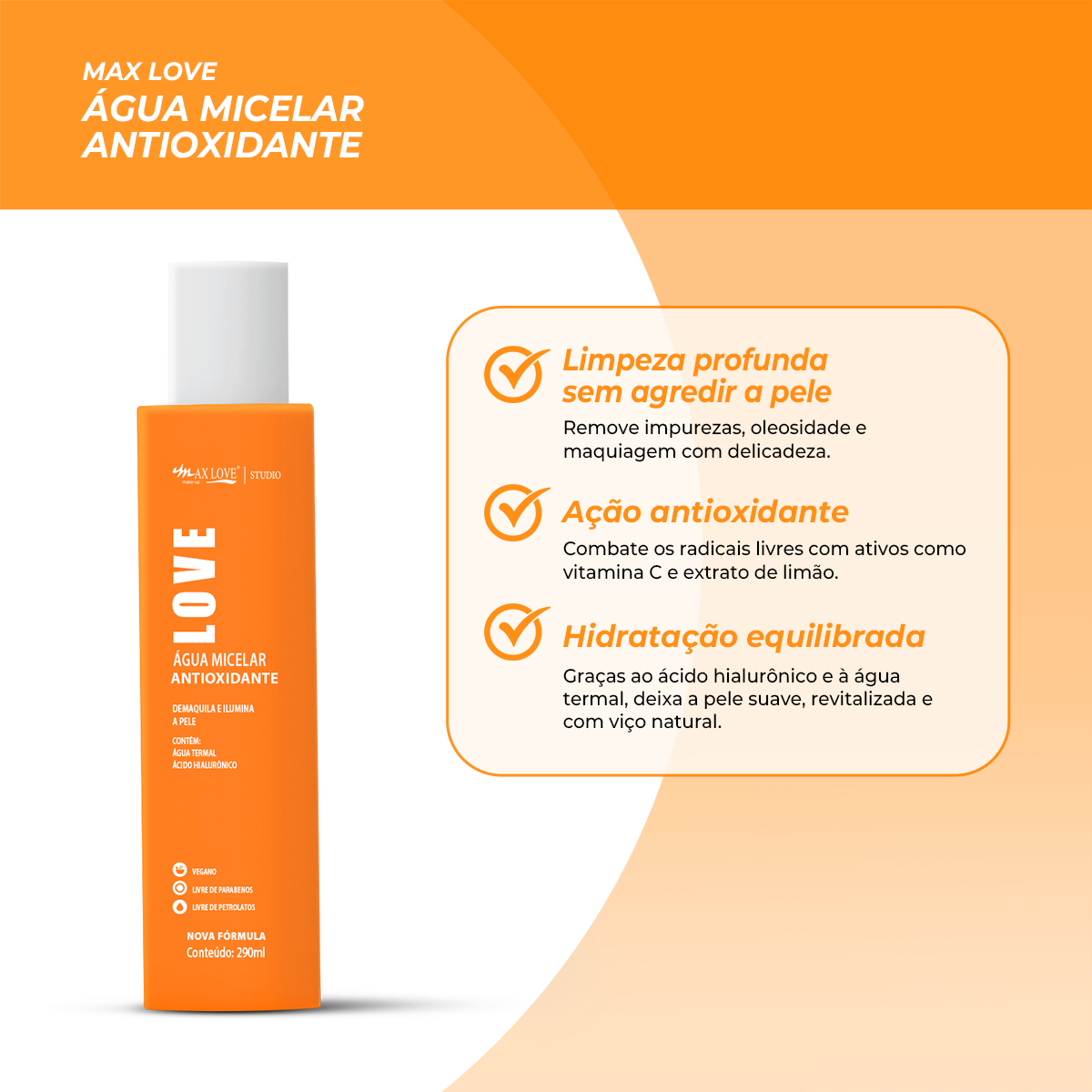 Agua Micelar Antioxidante - Max Love - Imagem 5