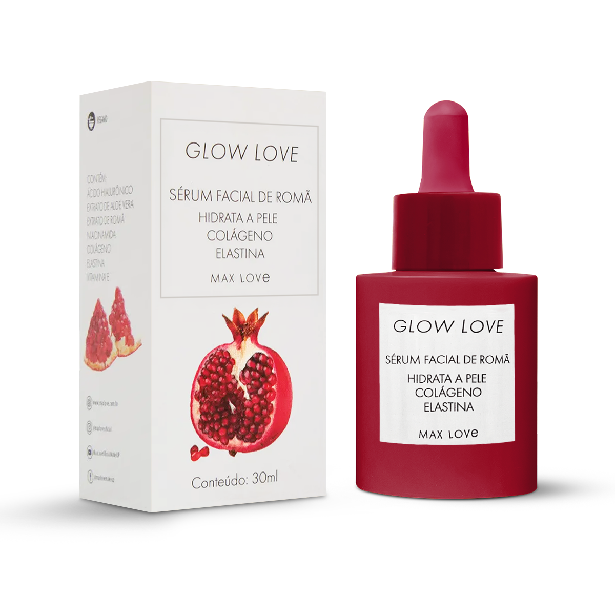 Sérum Facial de Romã Glow love - MAX LOVE