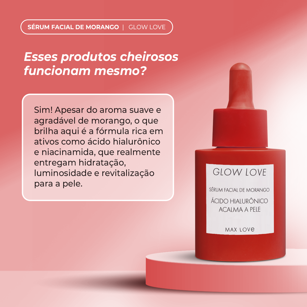 Sérum Facial de Morango Glow Love - MAX LOVE - Imagem 3