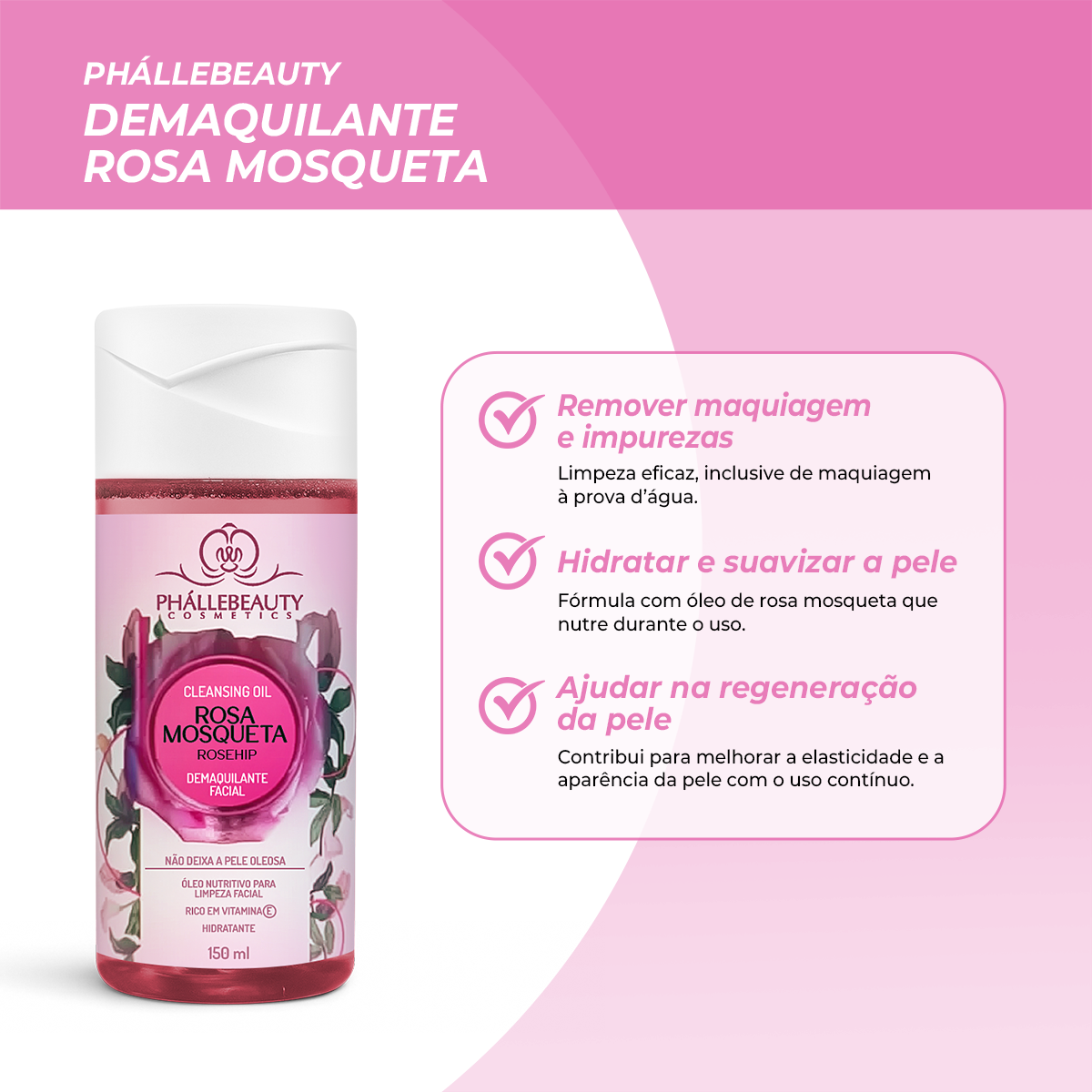 Demaquilante Rosa Mosqueta - Phallebeauty - Imagem 4