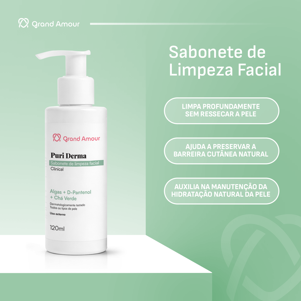 Puri Derma Sabonete de Limpeza Facial - Grand Amour - Imagem 4